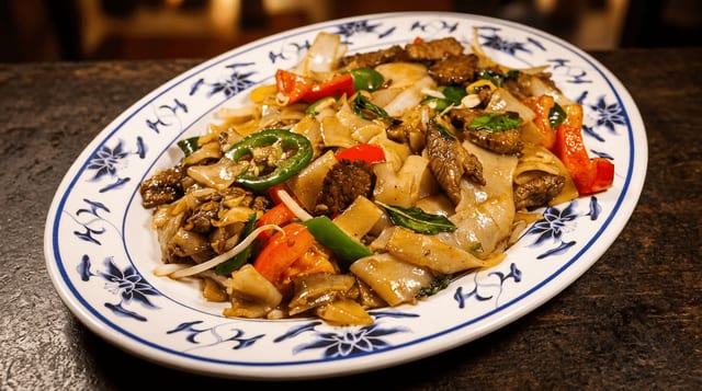 Spicy Basil Noodles / Pad Kee Mao.
